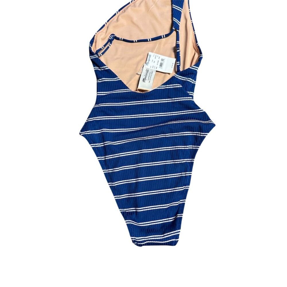 Madewell Women's Striped one shoulder One-Piece Swimsuit Blue Size XXS - Picture 8 of 8
